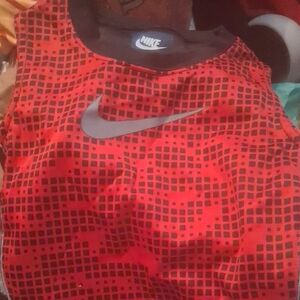 Nike Red and Black Patterned Tank